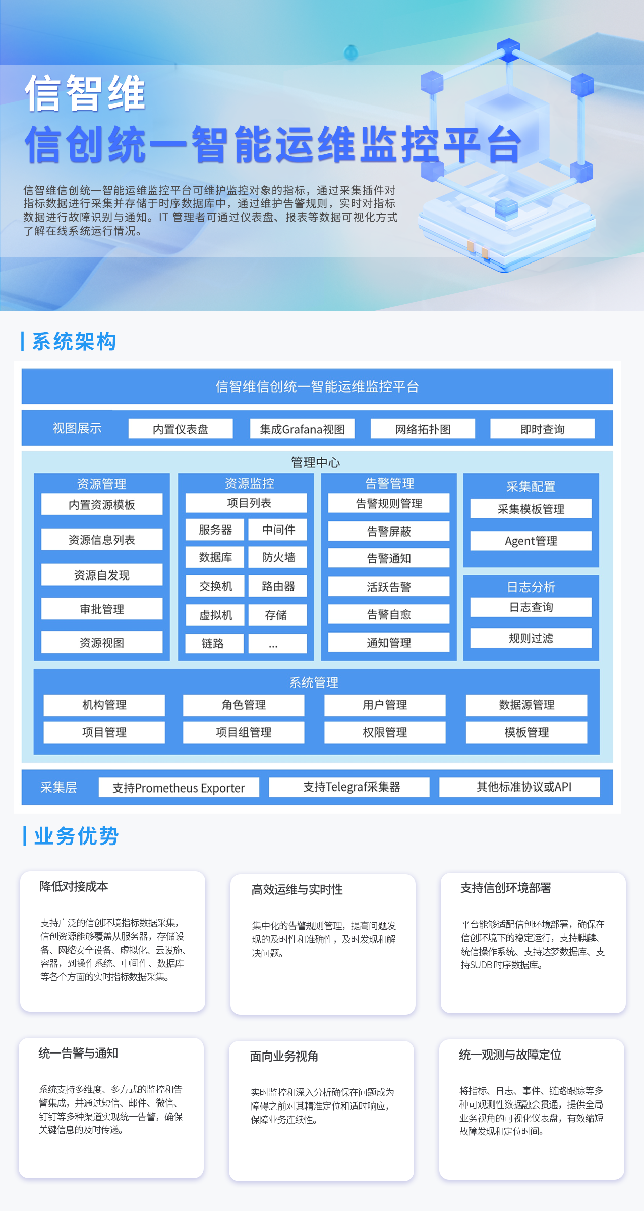 信智维信创统一智能运维监控平台