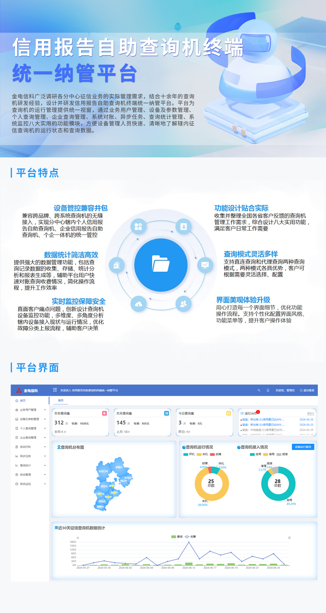 信用报告自助查询机终端统一纳管平台